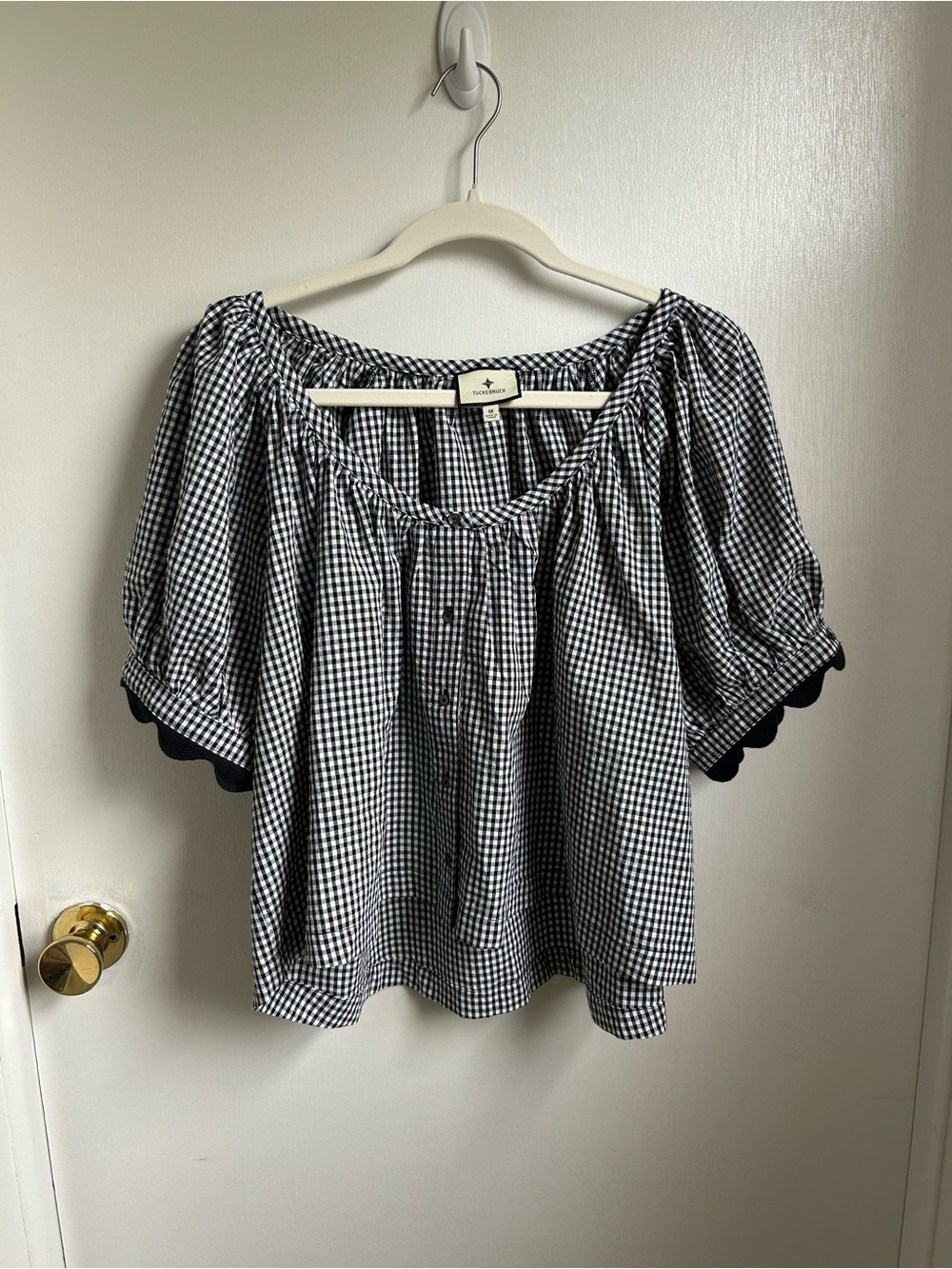 Black Gingham Ric Rac Tully Top